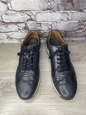 SABATTER Azul Marino Cuero Punta de Bicicleta Informal Tenis Zapatos Hombres Talla 46EU/13M EE. UU.