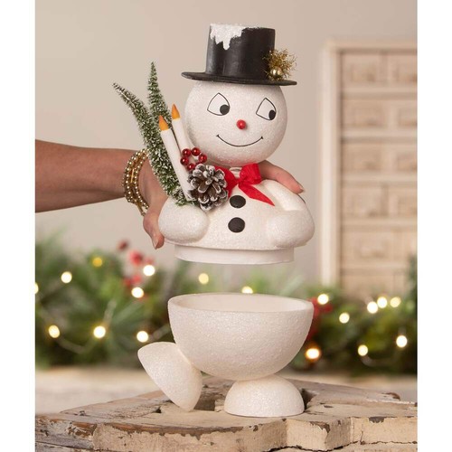 Jolly Bobble Snowman Container by Bethany Lowe Designs - Picture 4 of 7