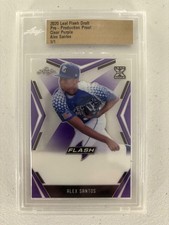 2020 LEAF FLASH DRAFT PRE-PRODUCTION PROOF ALEX SANTOS CLEAR PURPLE 1/1