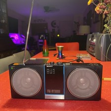 Vintage Sony SRF-80W FM Walkman Powered Stereo Speaker System Dock 1980  s WORKS 