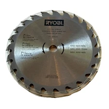 Ryobi 7 1/4 Inch 24 Teeth Circular Saw Blade 5/8 Inch Arbor