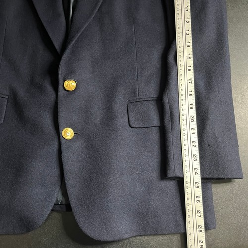 Polo University Ralph Lauren Blazer 44R Uomo Lana Bottoni Oro Blu Cappotto Sportivo - Foto 5 di 10