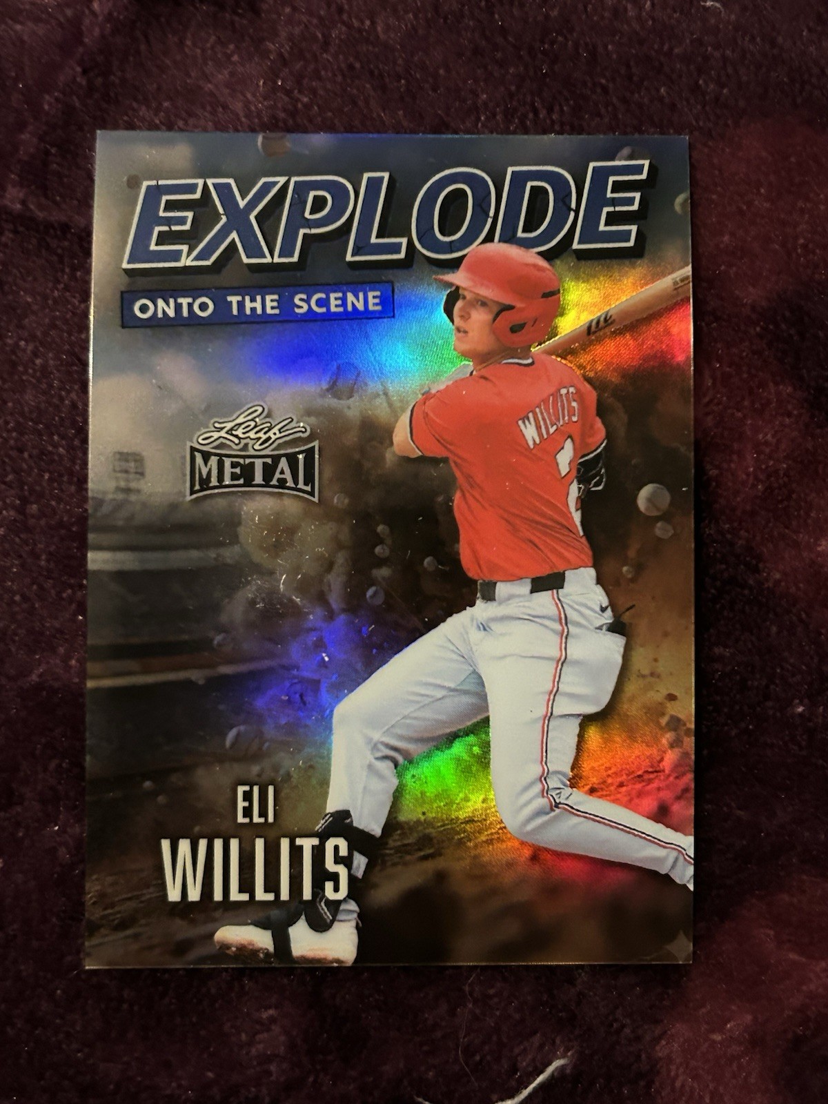 2026 Leaf Metal Explode Onto The Scene Eli Willits #EB-14 Blue Prismatic /5