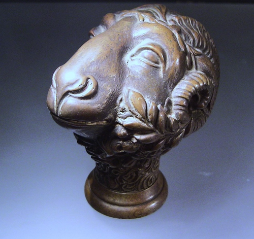 Antike Bronze Widderkopf Skulptur Knopf Endstück Bergung - Bild 4 von 9