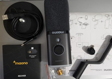 MAONO PD100W Wireless Dynamic Microphone, One-Touch Mute, USB-C, Black