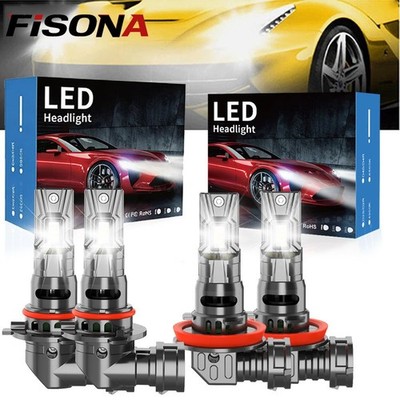 9005 H11 LED Headlight KIT Combo Bulbs High&Low Beam Super Bright White New