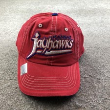 Kansas Jayhawks Hat Cap Strap Back Mens One Size Red Embroidered Spell Out