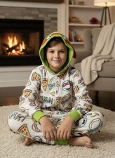Teenage Mutant Ninja Turtles Pajama Union Suit Hooded Kids M 8-10 costume TMNT
