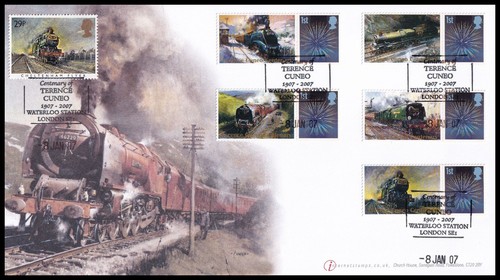 2007 GB Centenary of Terence Cuneo Buckingham Cover Waterloo Station SHS