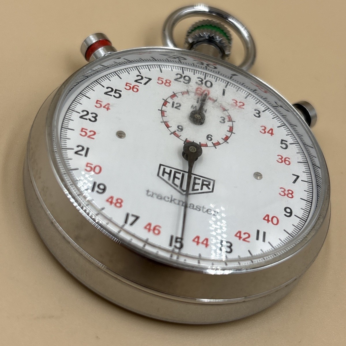 Heuer Trackmaster Stopwatch White Dial Working | eBay
