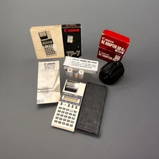 Vintage 1983 Canon TP-7 Pocket Printer Calculator w/ Box, Case, Adapter, Paper
