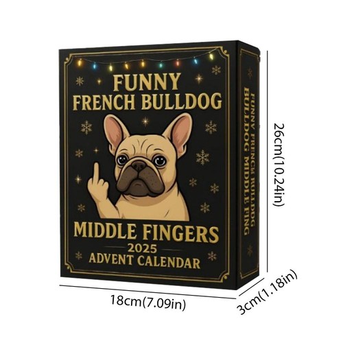 French Bulldog Advent Calendars 2025 Fun Middle Finger French Bulldog Calendars - Picture 8 of 8