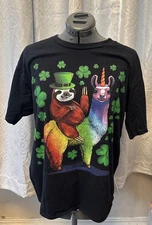St. Patrick’s Sloth riding a Rainbow Unicorn Llama, Unisex Large