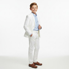 Andy  Evan Boys White Suit Jacket Pants NWT Size 14 2-Piece Formal