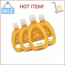 Amazon Basics Tear-Free Baby Shampoo, 13.6 Fluid Ounce, 4-Pack Previously Solim