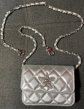 CHANEL CC Logo Star Matelasse Chain Shoulder Bag Lambskin Silver vip Gift