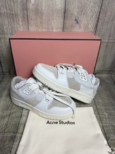 ACNE STUDIOS Low Top Sneaker Leder Wildleder Turnschuhe UK 6 weiß grau neu im Karton 6uk