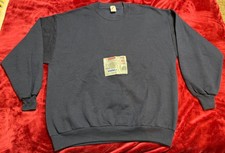 NEW Vintage 90s Jerzees USA blank Crewneck Pullover Blue Sweatshirt 2XL