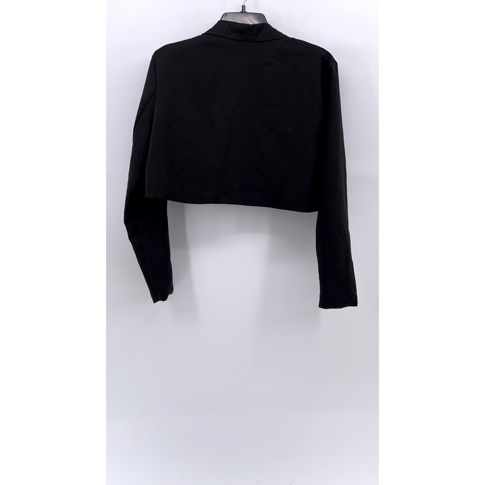 Women's Black Solid Single-Button Notch Collar Lo… - image 3