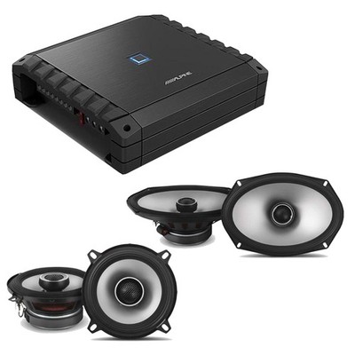 Alpine S2-A36F Amp, S2-S69 6x9'', S2-S50 5.25'' Bundle - Class-D, 4-Channel