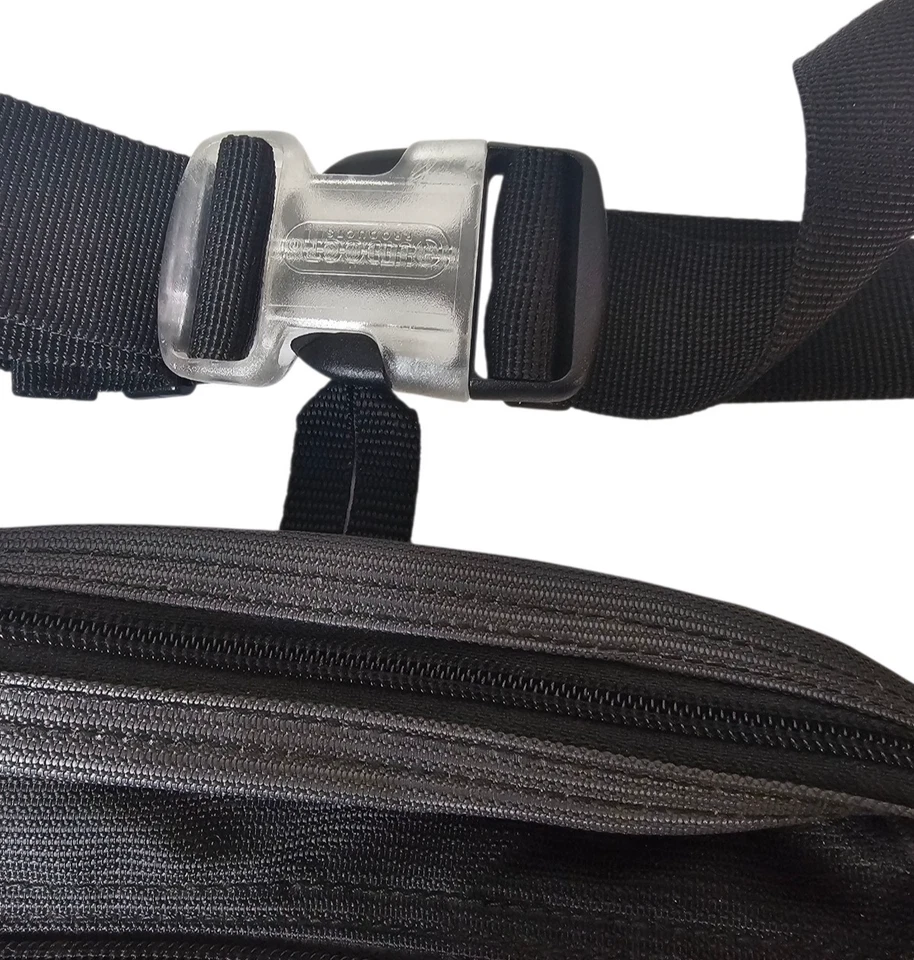 Outdoor Products Black Waist Bag Fanny Pack Padded bottle Holders Zipper Pockets - Image 2 of 4