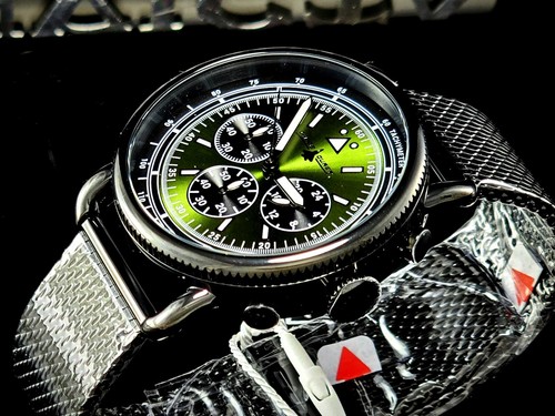 INVICTA CHASE DURER CDW-0154 FLIGHT COMMANDER JAPNES CHRONO MILITARY GREEN WATCH