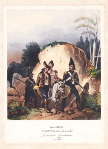 Autriche Autriche uniformes gendarmerie militaire lithographie 1850 - Photo 1/1