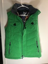 Volcom Cecily Down Puffer Vest Womens Medium Green Warmth Ski Snowboard