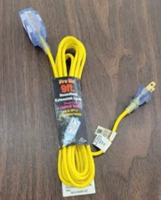 Century Wire Pro Glo 9ft Household Extension Polarized AC Power Cord Yellow