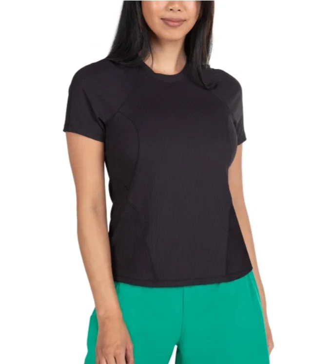 Spyder Women's Ribbed Short Sleeve Tee | Black | X-Large