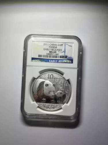 2011 China Early Release S 10 Y Panda MS 69 NGC 1 OZ Ag .999 Silver