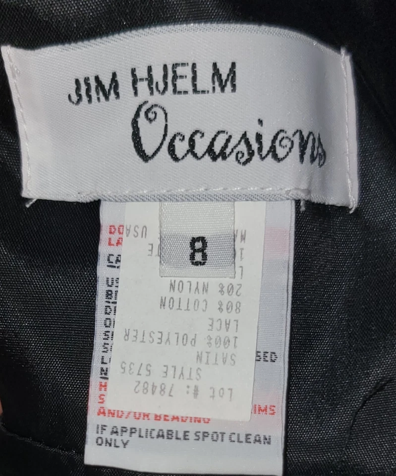 Maxi Vestido De Colección Jim Hjelm Talla 8 Para Mujer Negro Floral Encaje Bustier Bruja Capricho Foto 3 de 4