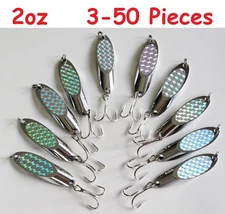 2oz Kast Spoons Silver Holographic Saltwater Fishing Lures Choose Pieces 3 to 50