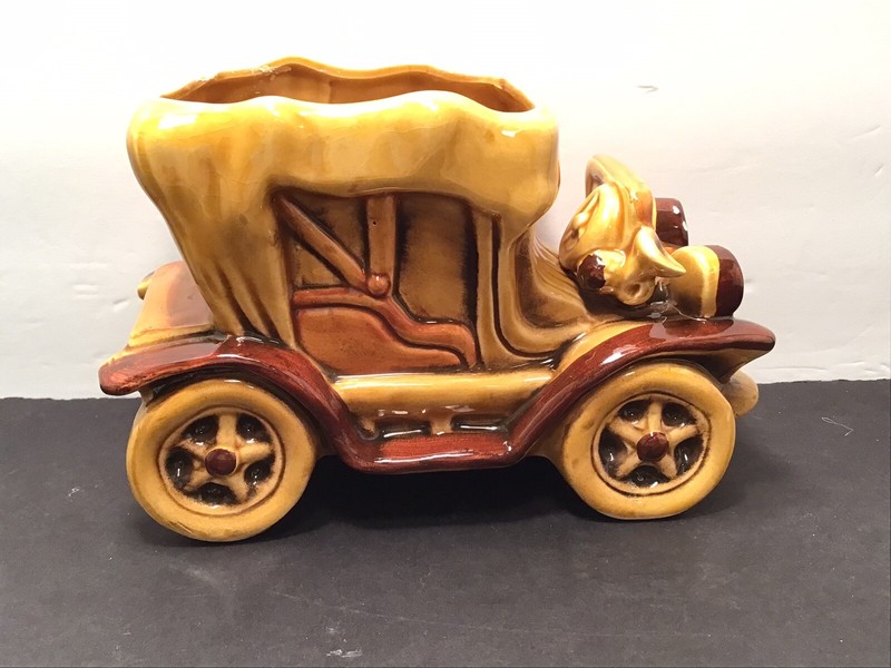Vintage Lefton Antique Glazed Car Planter 