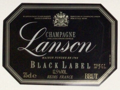 LANSON - REIMS - CHAMPAGNE LABEL - BLACK LABEL - RAW - 75 CL - #8269