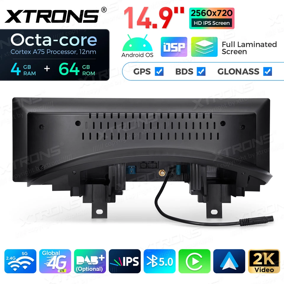 14.9" 4G Android 14 8-Core CarPlay Car Stereo GPS Navi For BMW 3/4er F30-F36 NBT - Imagem 2 de 4