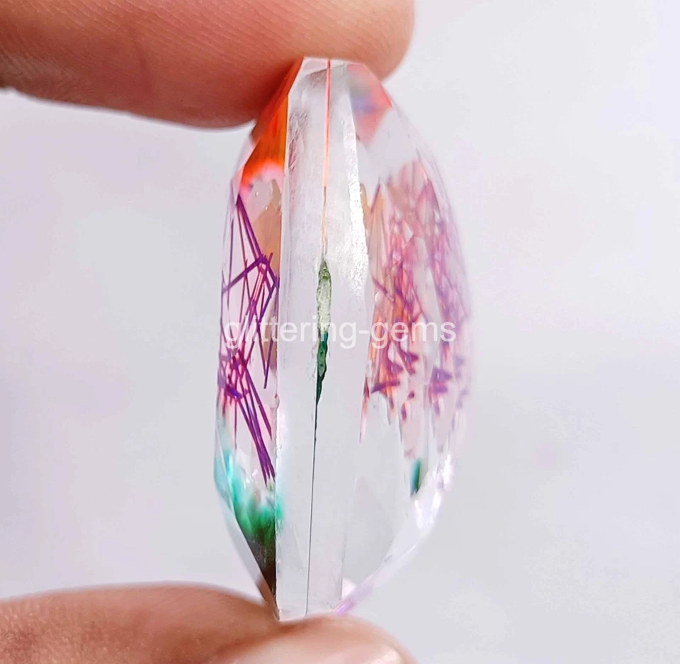 88 CT IGL Certified Bi Color Rutilated Quartz Cushion Cut Loose Gemstone 4OUF - Image 4 of 4