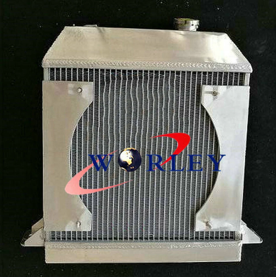 Radiador de aluminio + ventilador + cubierta adecuado para Morgan Plus 4 Four 2,1 L 1954-1968 67 66 65 Foto 2 de 4