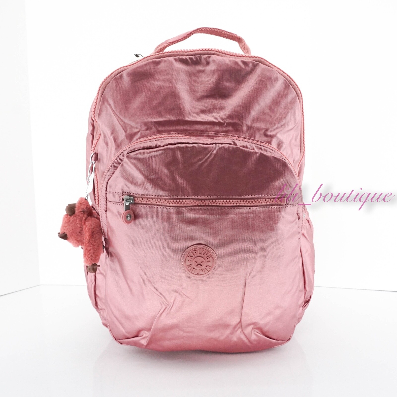 kipling metallic backpack
