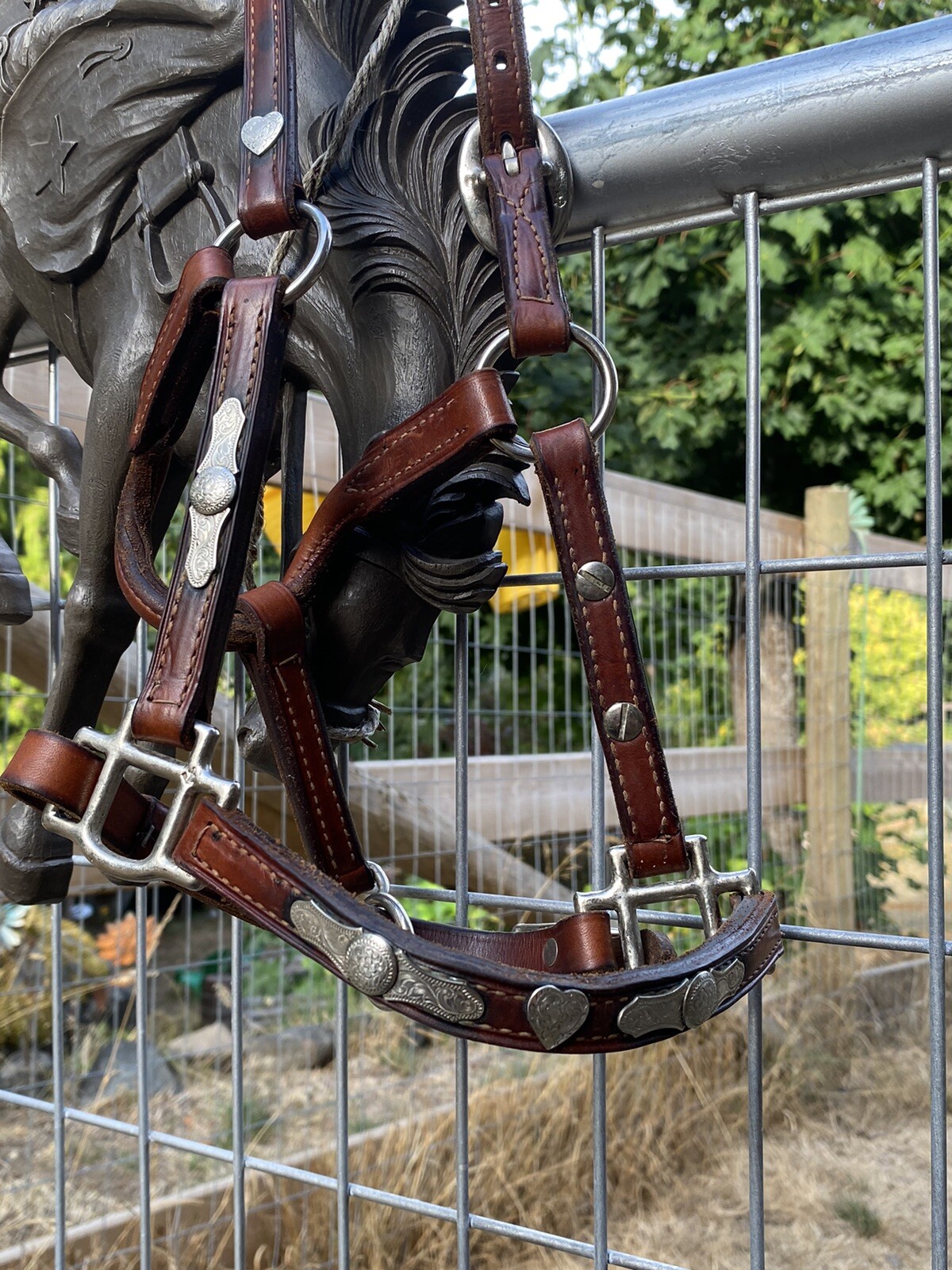 Vintage Silver Champion Turf Leather Halter AQHA weanling Vintage Horse