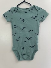 Carter's Baby Boys Dinosaur Print 100 Cotton Short Sleeve Bodysuit Teal 3-6 M