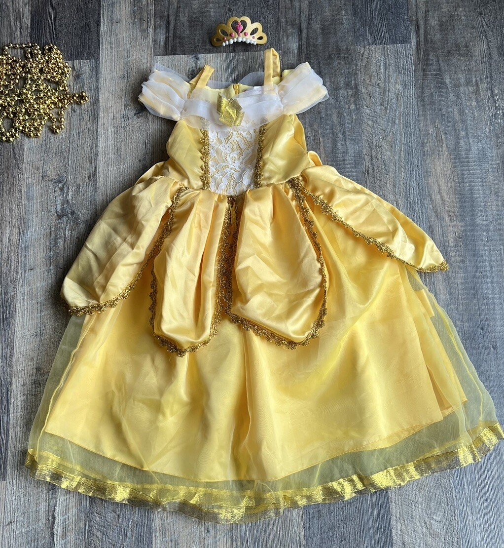 belle gold dress costume JerrisApparel Princess Fancy Deluxe Size 110 (4T) NA-07.08.26PM