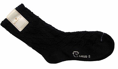 GALLO Socken edel dunkelblau mit Lochmuster  made in Italy Gr. 1 / 17-19 NEU