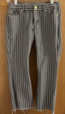 Michael Kors Size 2Houndstooth Stretch Ankle Length Flare Raw Hem Pants
