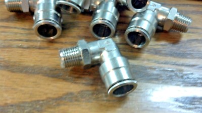 Push-to-Connect Tube Fitting, ELBOW Adapter for 3/8'' Tube OD x 3/8 NPT Male 
