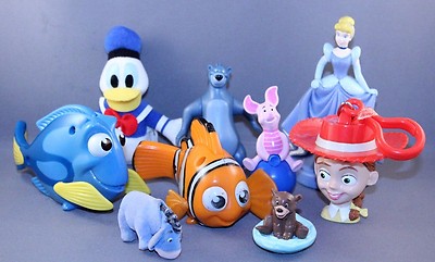 Lot of 9 Disney Characters including Cinderella, Nemo, Piglet and Donald Duck