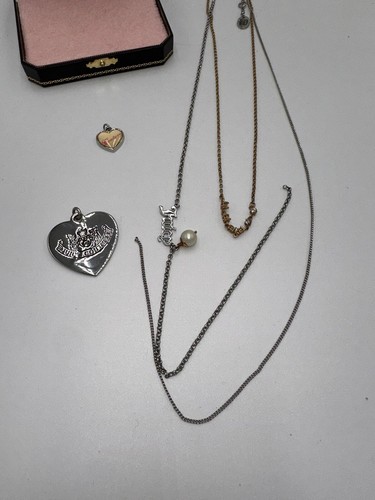 Vintage Juicy Couture Y2K Gold Silber Herz Schloss Schlüssel Charms Halslos Box defekt - Bild 2 von 9