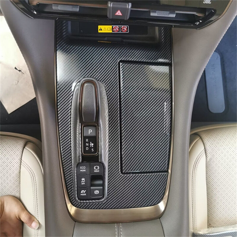 Carbon Fiber Gear Shift Box Panel Cover Trim For Toyota Alphard
