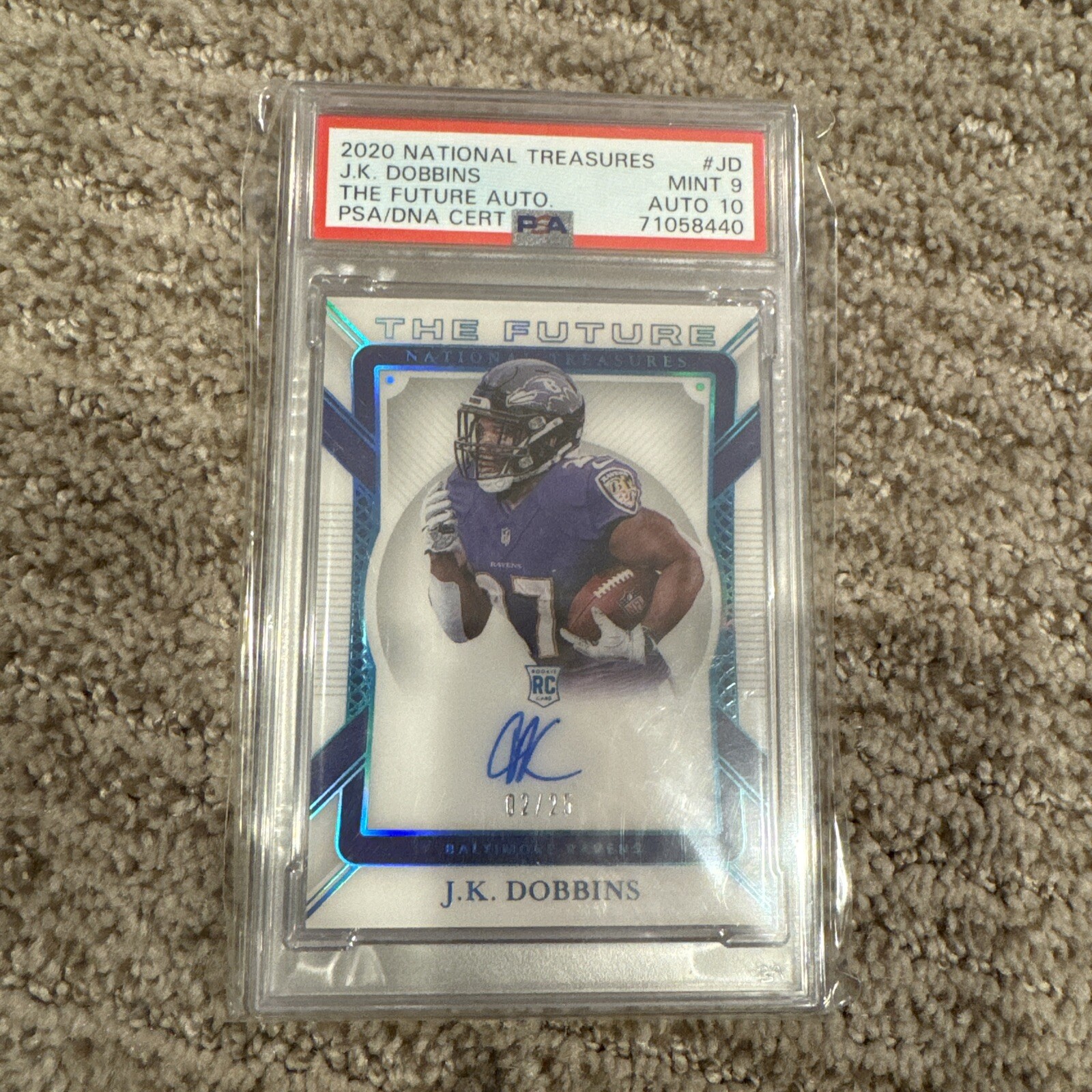 JK Dobbins Panini National Treasures the Future Autographs #JD Base