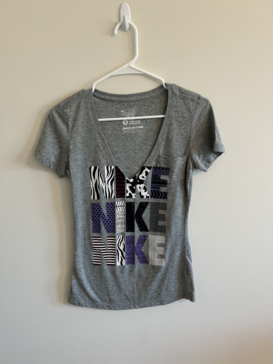 Nike The Athletic Dept Womens T-Shirt Gray Heathered Small Slim